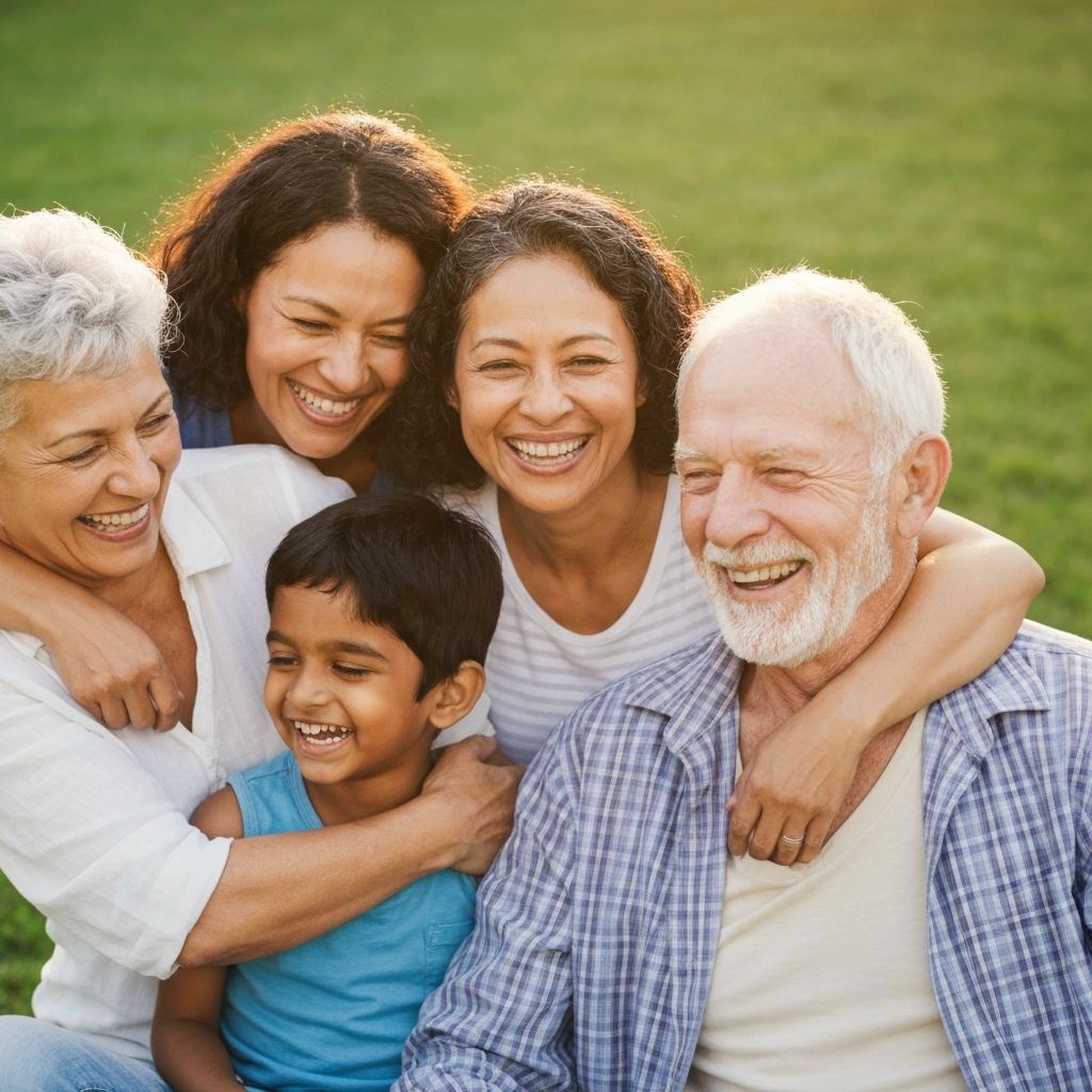 Familie teilt einen freudigen Moment miteinander
