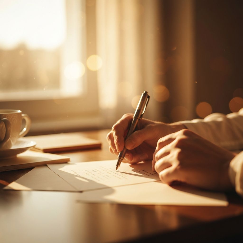 Person schreibt einen herzlichen Brief